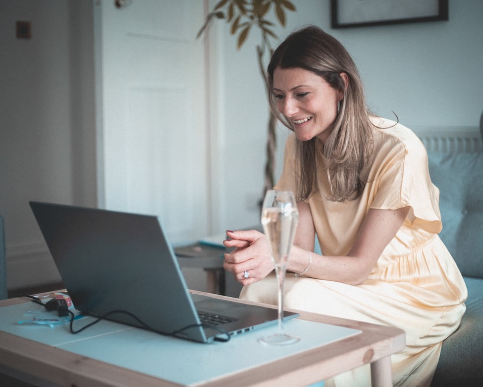 Girl on Zoom call